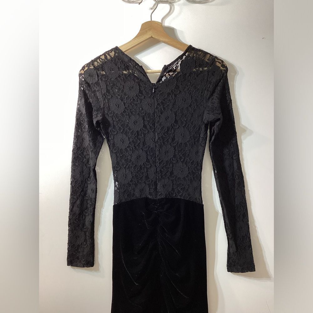 Bardot helenie velour lace maxi dress in‎ black - Picture 11 of 15